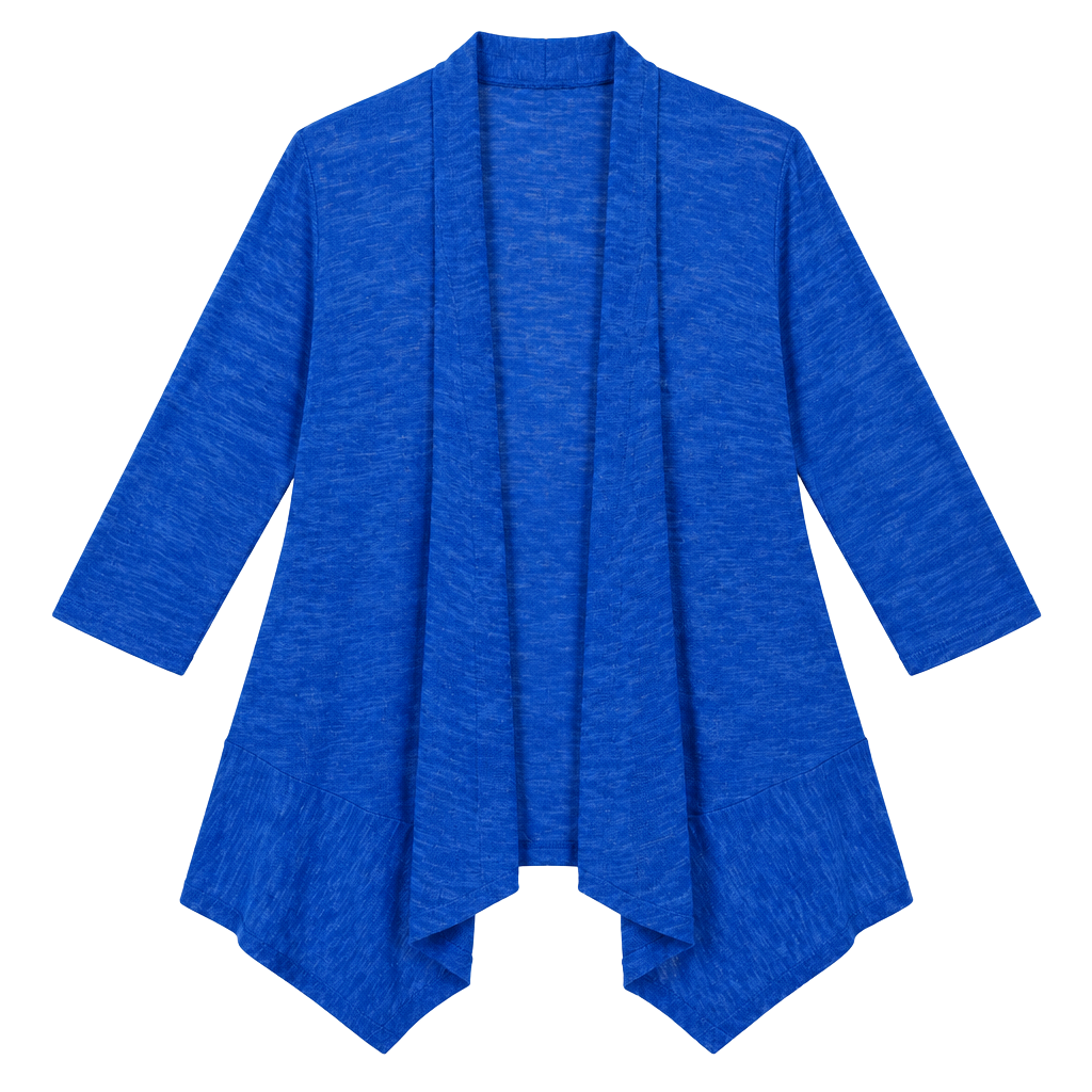 NWT Alfani Women’s XL Blue Linen Blend Open Front Waterfall Cardigan Lightweight 1
