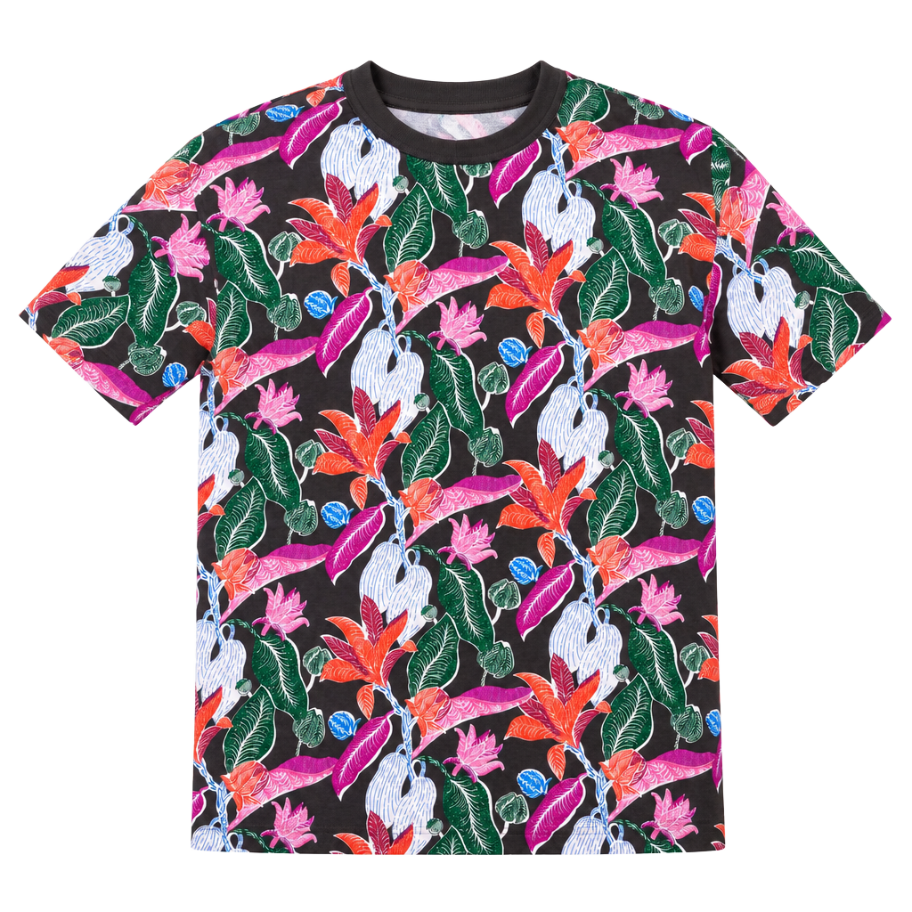 Scotch & Soda Men’s Large Crewneck Graphic Print Floral T-Shirt Organic Cotton 1