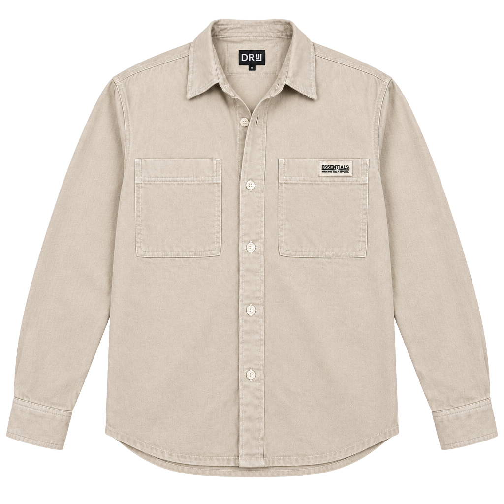 NWT DR Essentials Men’s M Tan Overshirt Workwear Utility Shirt Jacket Shacket 1