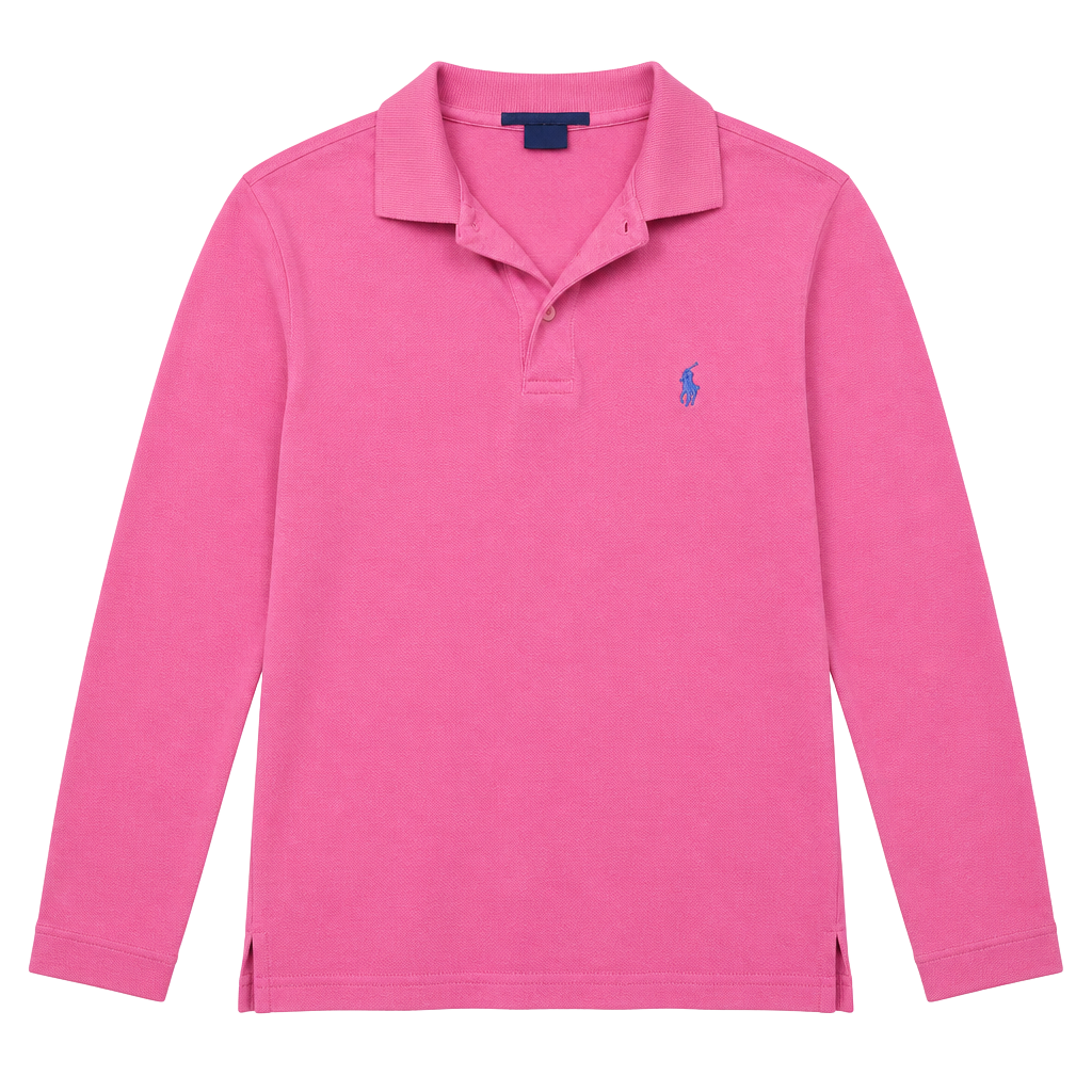 Ralph Lauren Sport Long Sleeve Polo Kids Size S Pink Cotton 1