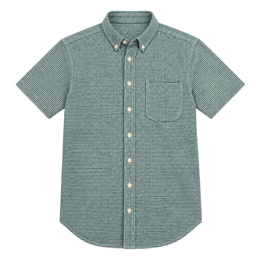 Vintage Abercrombie & Fitch Men’s M Green Gingham Button Down Shirt 100% Cotton 1