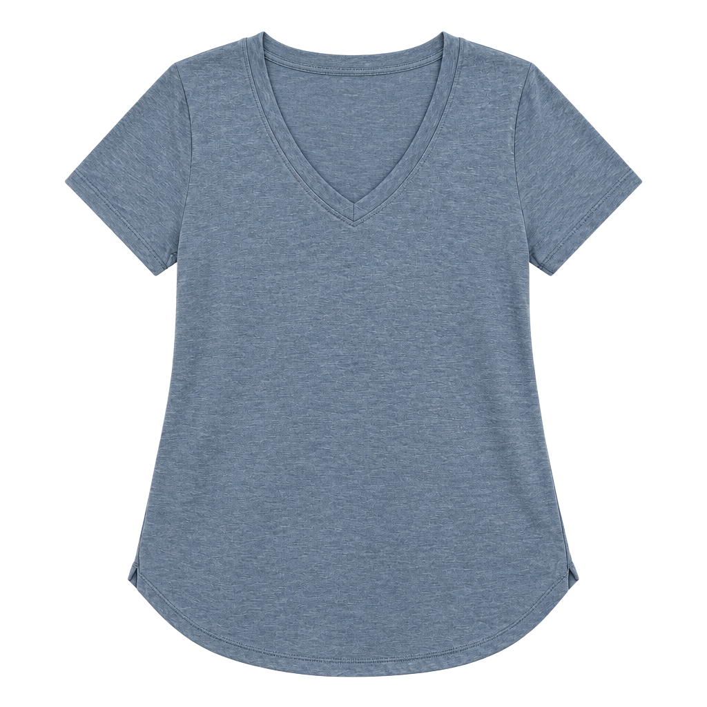 Athleta Breezy Scoop V-Neck Tee Women’s XS Blue Gray Tencel Modal 1