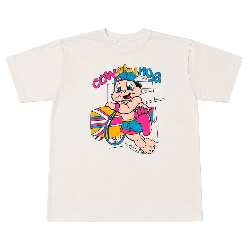 Vintage Cross Gear Cowabunga Cartoon Graphic T-Shirt 1