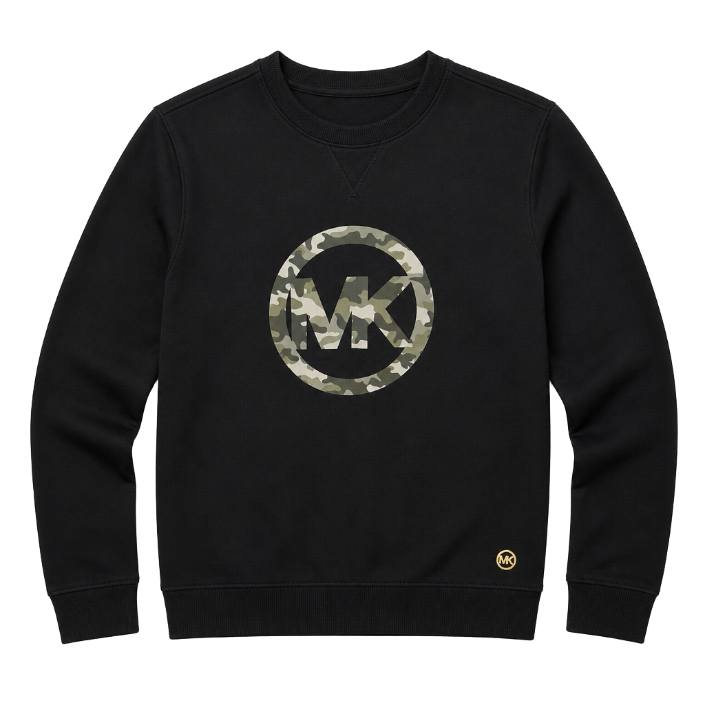 Michael Kors Black Camo Logo Sweatshirt Pullover Crewneck 1