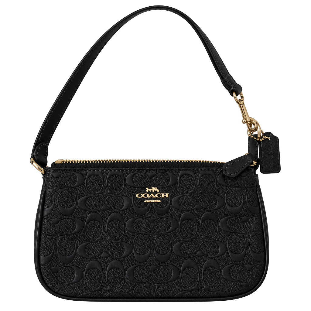 Coach Nolita 19 Signature Embossed Leather Handbag Black 1