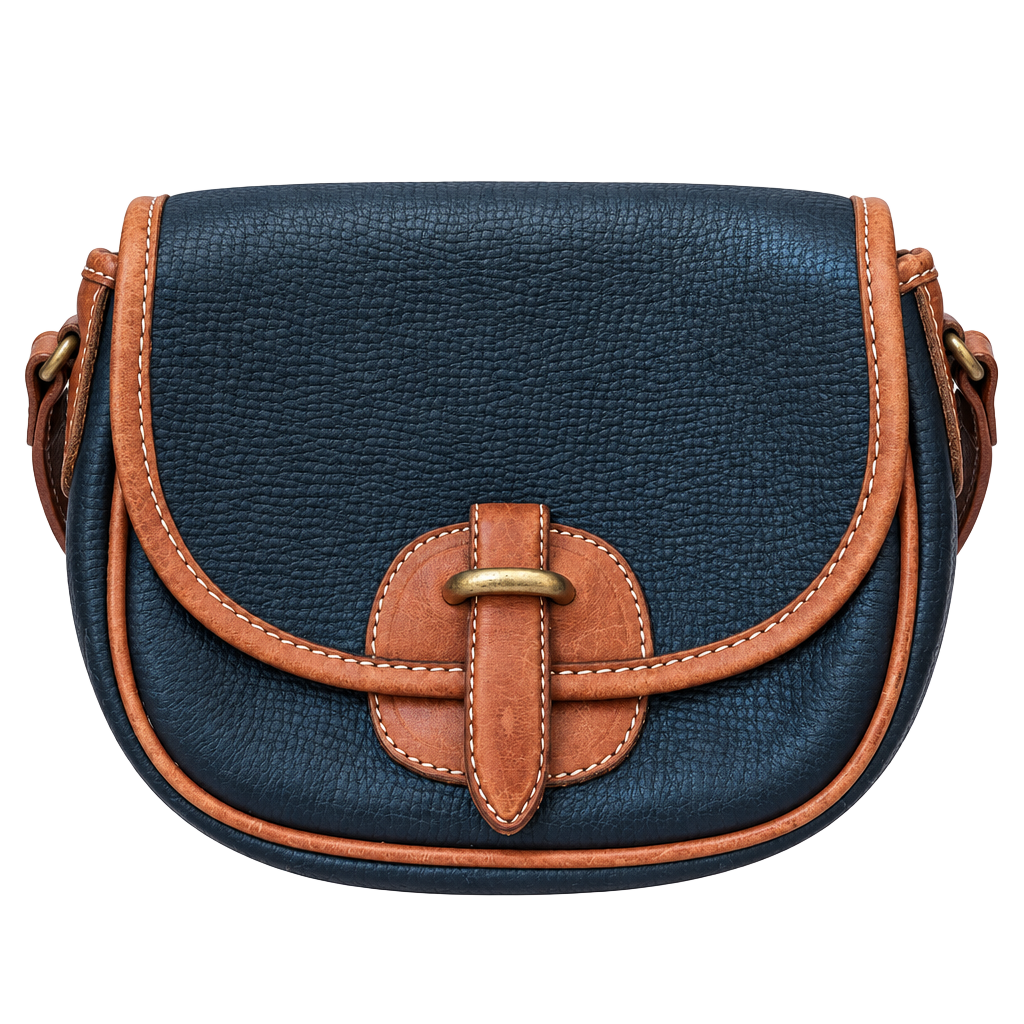 Coach Vintage Leather Crossbody Saddle Bag Black Brown 1