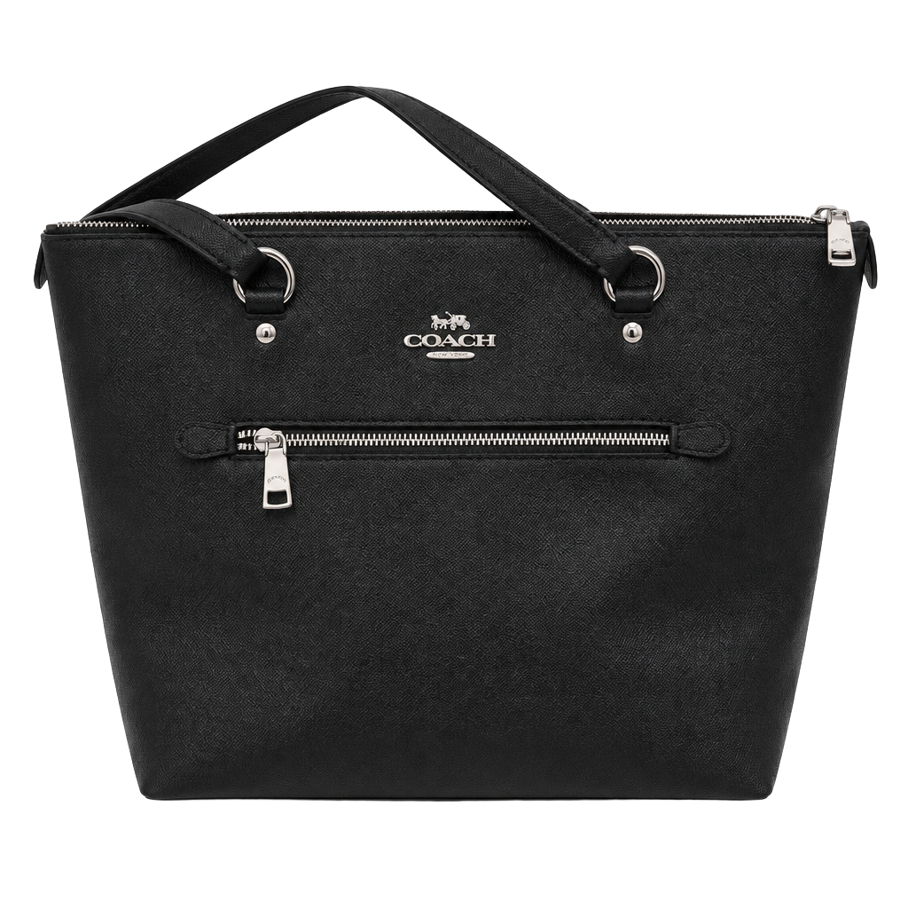 Coach Medium Gallery Tote Black Saffiano Leather Handbag 1