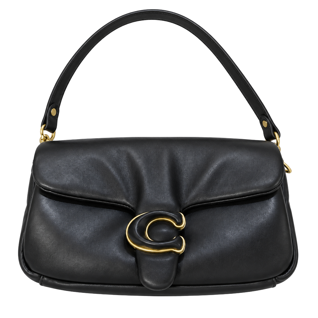 Coach Pillow Tabby Shoulder Bag Black Leather 1