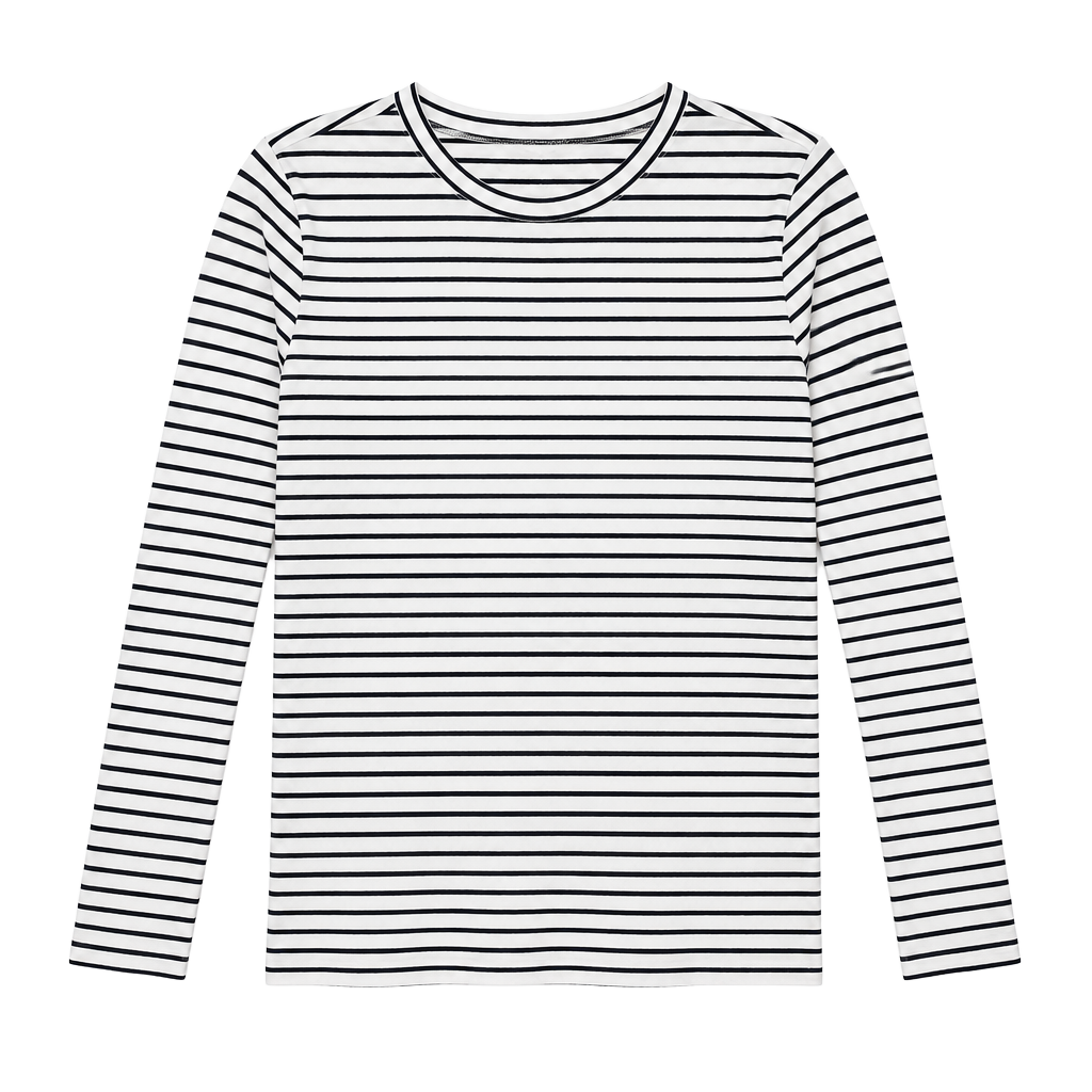 Time and Tru Long Sleeve Striped Ribbed T-Shirt Size M (8-10) 1