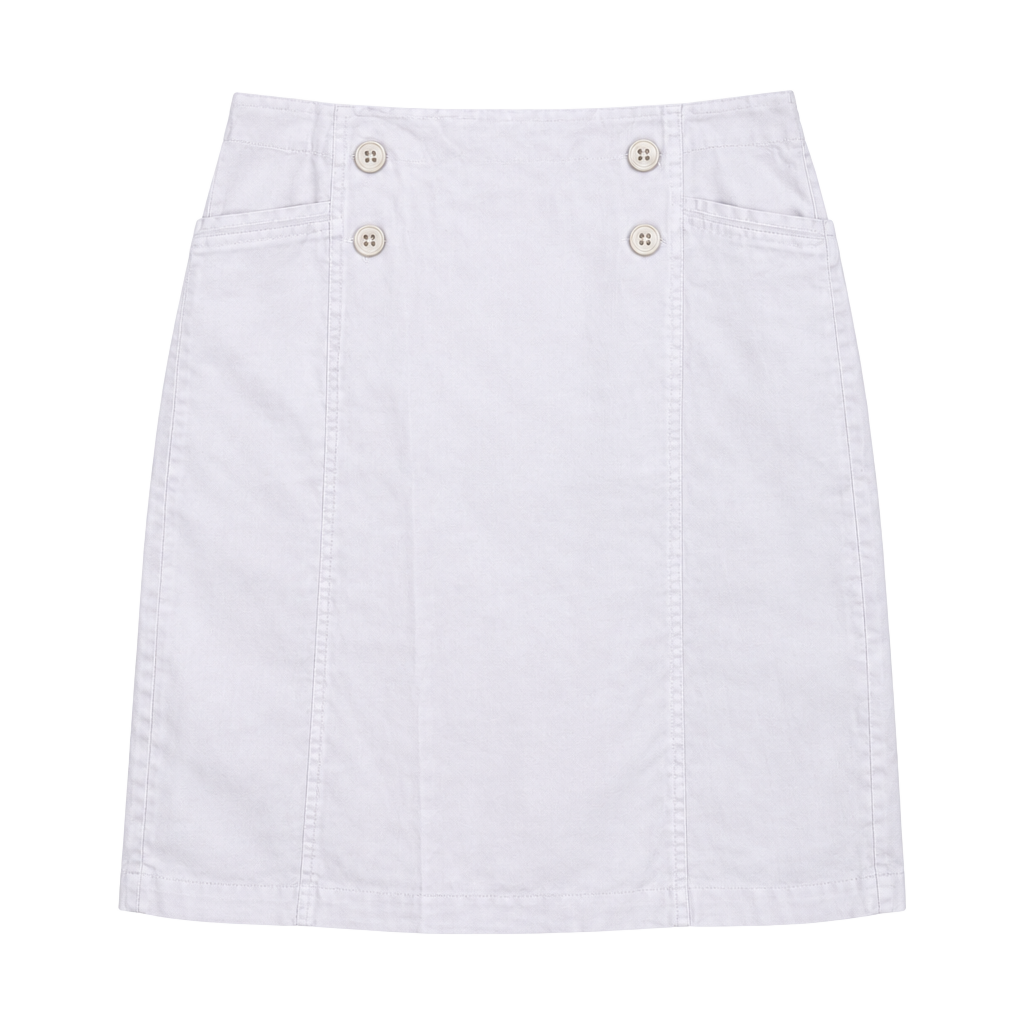 dressbarn Women's Skirt Size 18 White Cotton Blend Button Detail 1