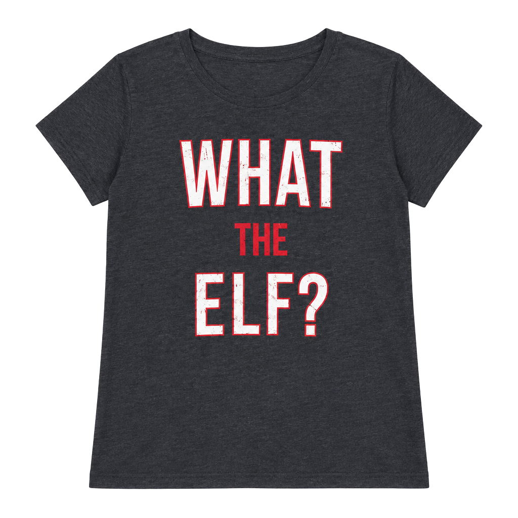 Gildan What The Elf Graphic T-Shirt Size XL Ladies Dark Gray 1