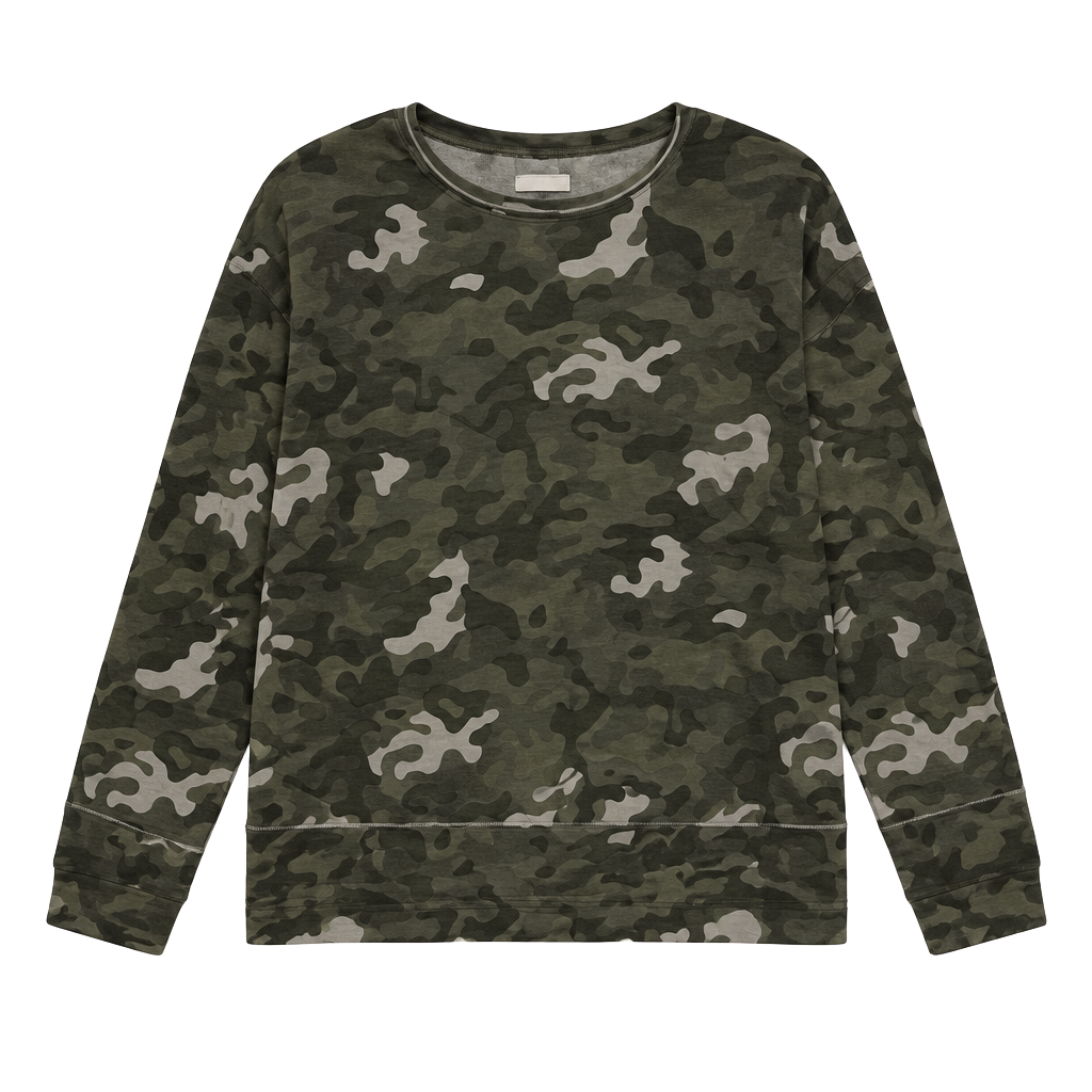 Rachel Hollis Ltd Sweatshirt Size M Green Camo Long Sleeve 1