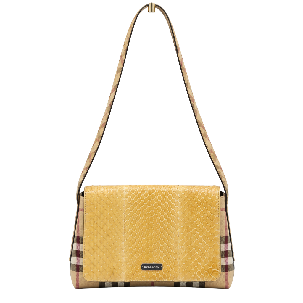 Burberry London Nova Check Snakeskin Shoulder Bag Vintage Y2K Dust Bag 1