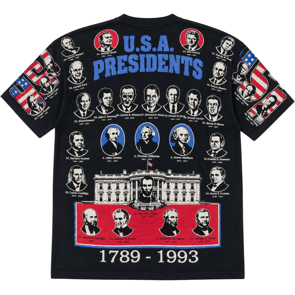 Rare Vintage 1993 Kacy USA Presidents Graphic Tee XL 1