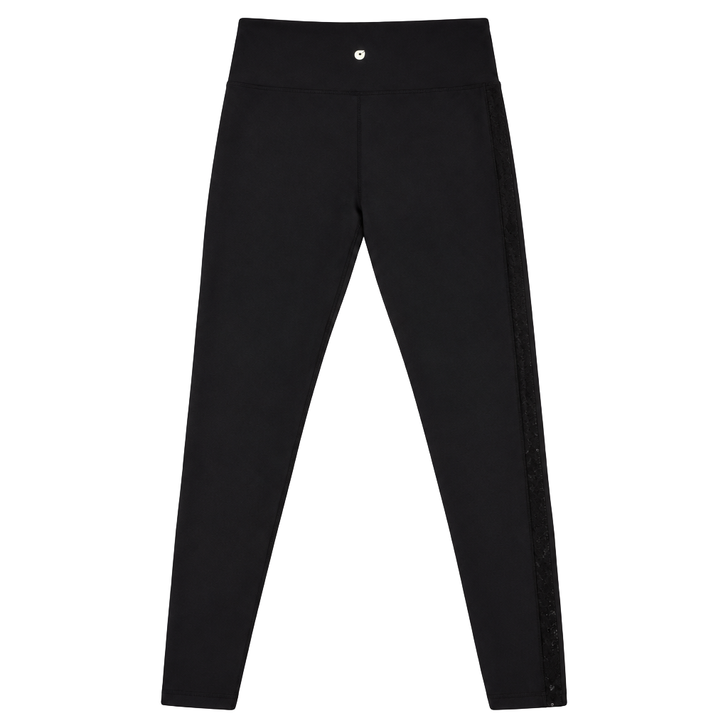 Halara 7/8 Leggings Size XL Black Lace Side Panels Activewear 1