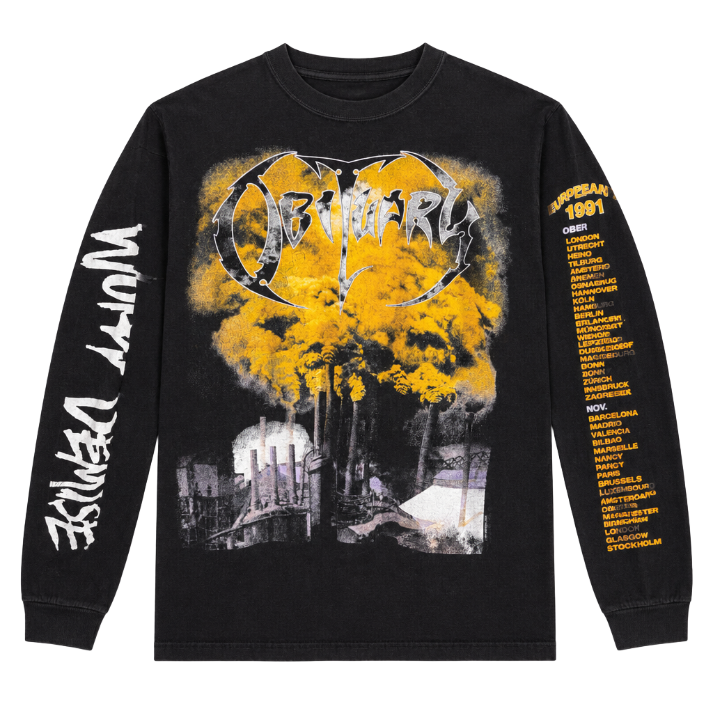 Vintage Obituary World Demise 1994 European Tour Long Sleeve XL T-Shirt 1