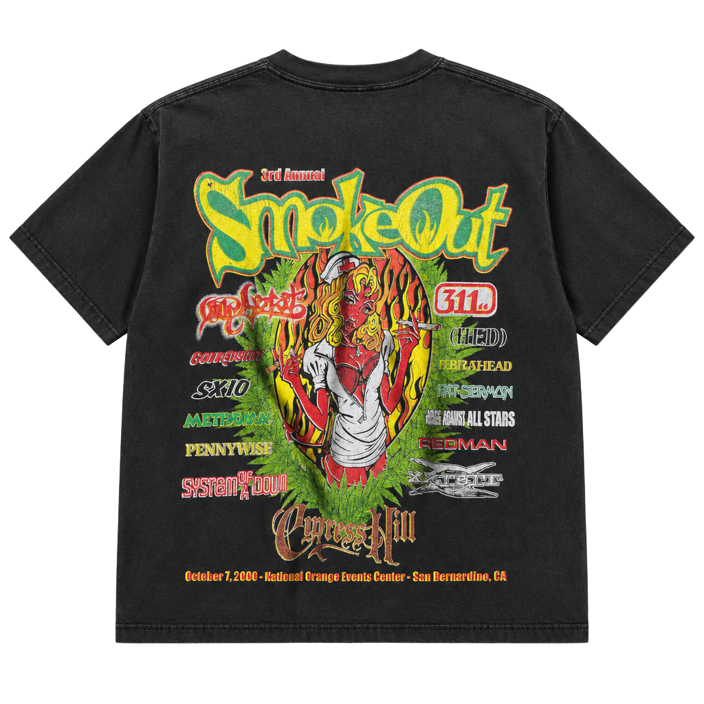 Gildan Cypress Hill 3rd Annual Smoke Out T-Shirt Size L Black 1