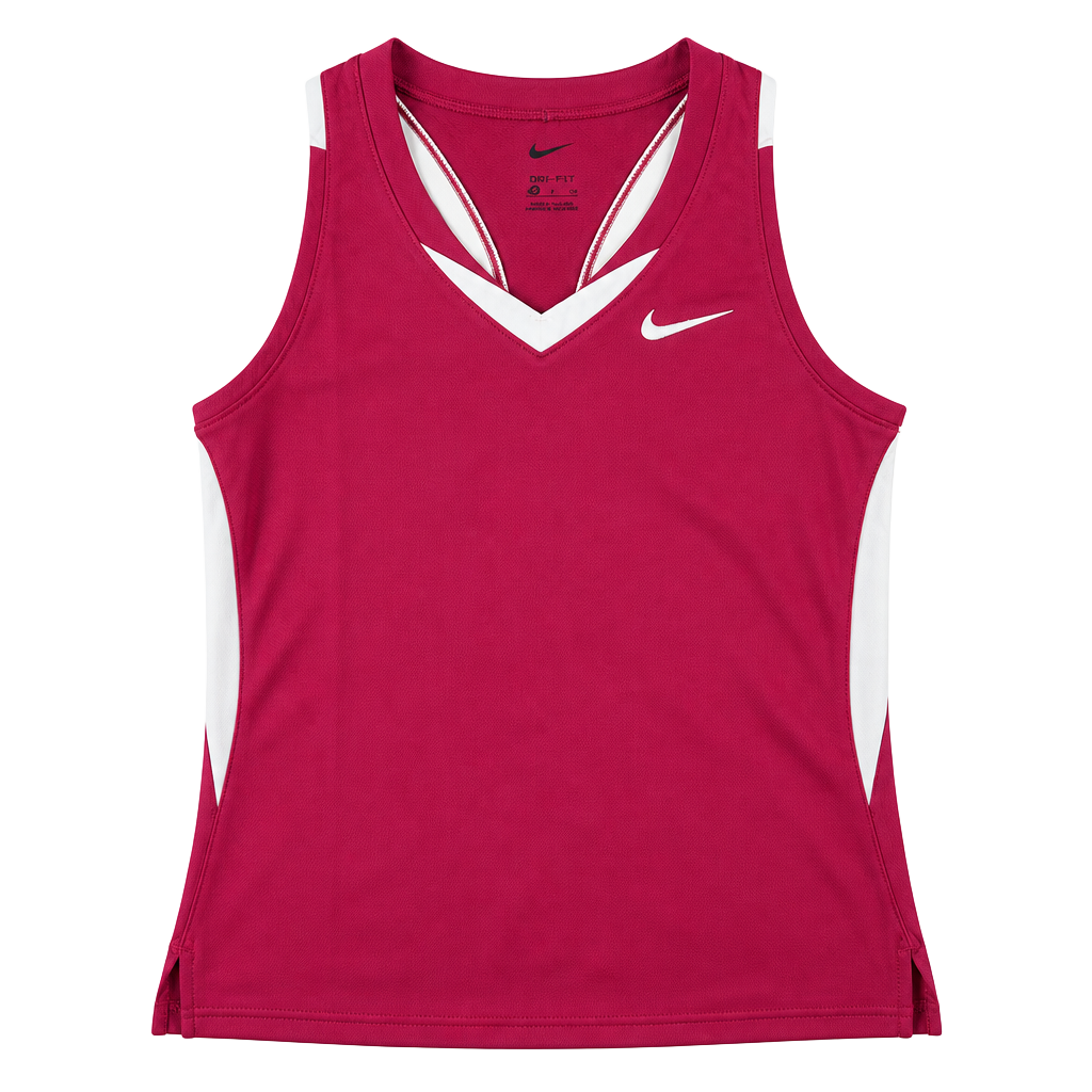 Nike Dri-FIT Womens Lacrosse Cardinal Red White Sleeveless Jersey Top Size S 1