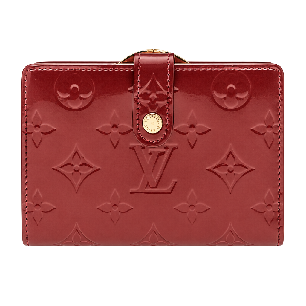 Louis Vuitton Monogram Vernis Viennois Kiss Lock Wallet Red Patent Leather 1