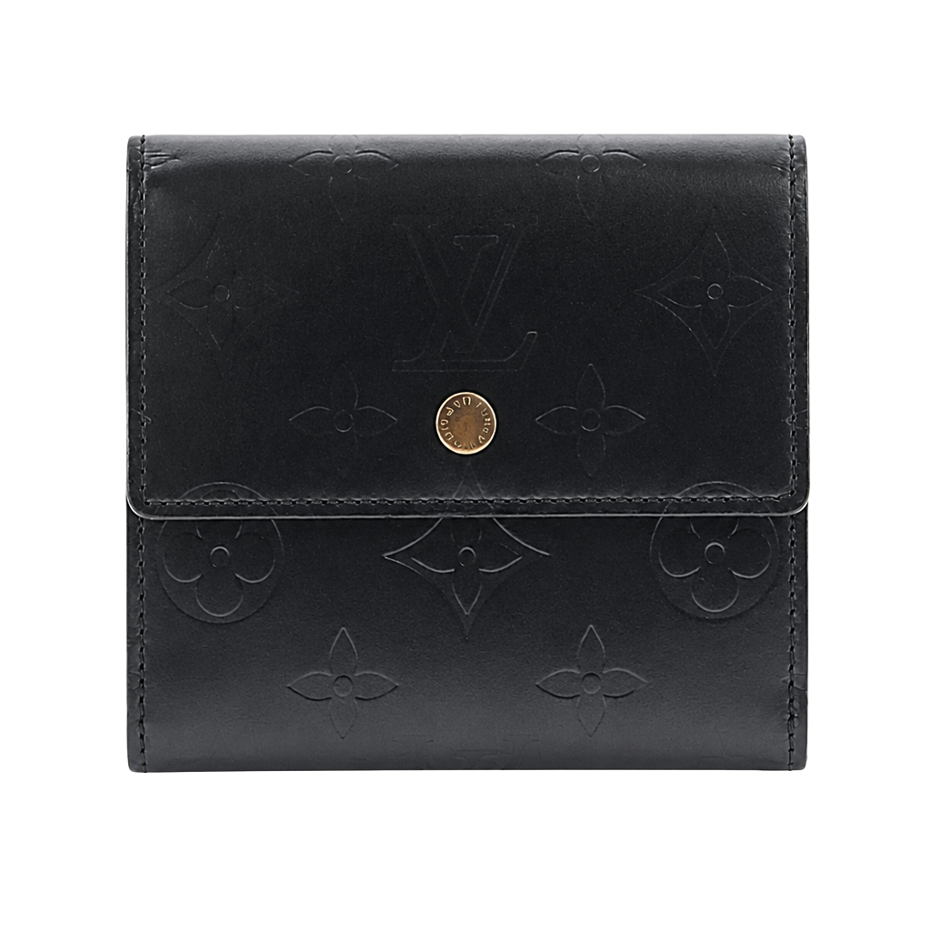 Louis Vuitton Monogram Mat Elise Wallet Grey Leather 1