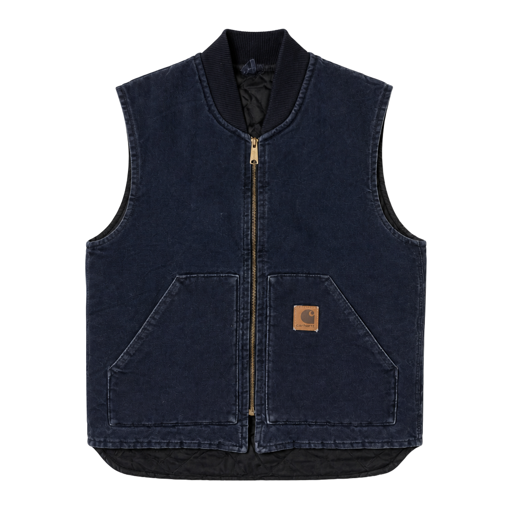 Carhartt V02 MDT Duck Vest Medium Regular Navy Blue Canvas 1