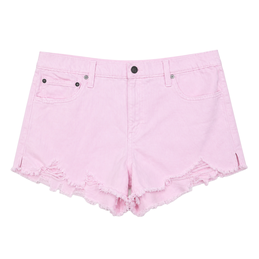 Aerie Pastel Pink Distressed Denim Shorts 1