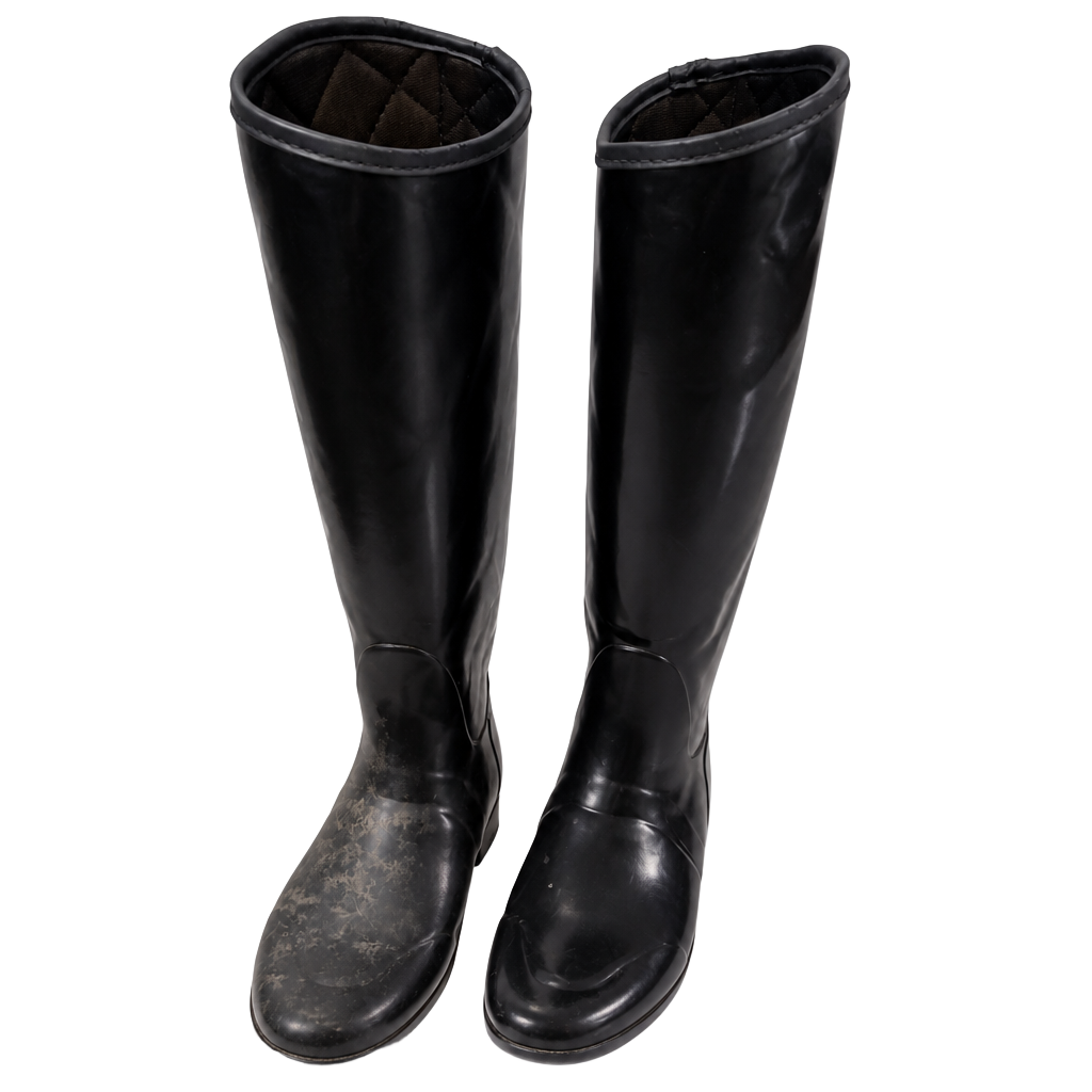 Hunter Women's Refined Quilted Tall Waterproof Rain Boots Black 1