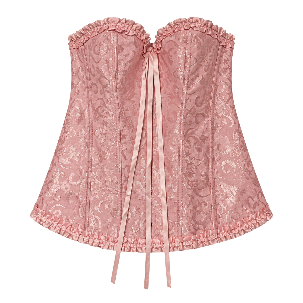 Pink Brocade Corset Size 2XL 1