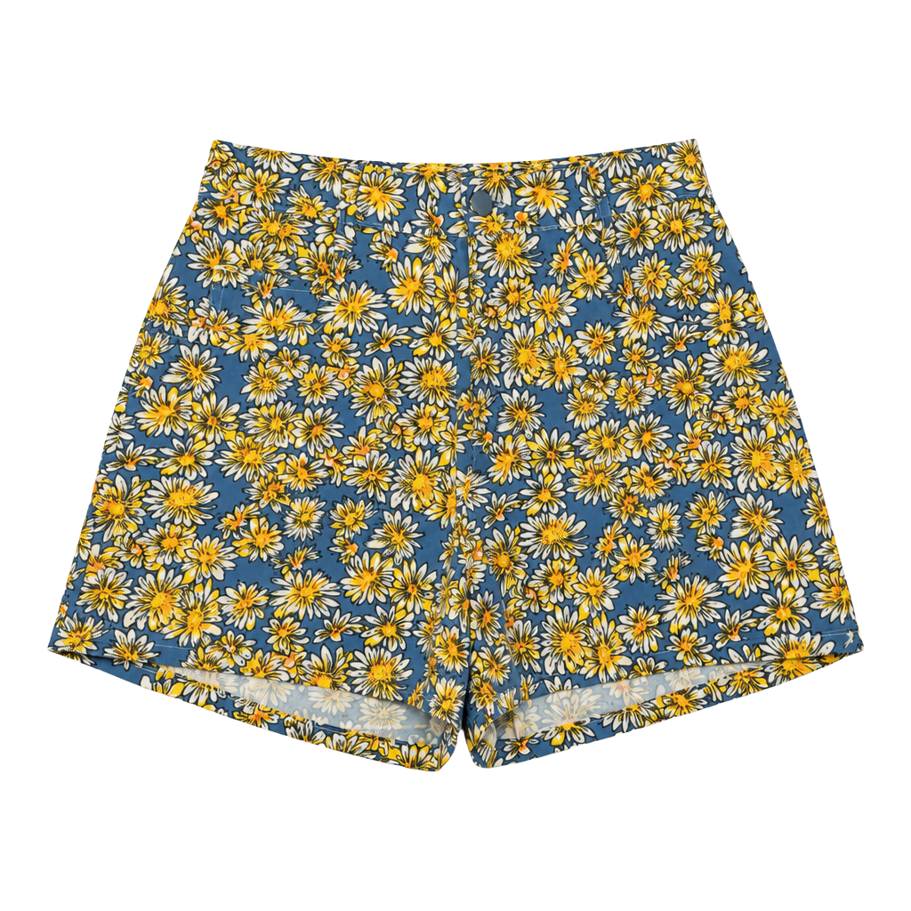 Stone Gear Vintage Daisy Floral Print Shorts Size 11 Blue High Rise 1
