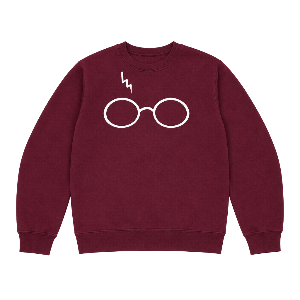 Gildan Harry Potter Glasses & Scar Sweatshirt Size S Maroon 1