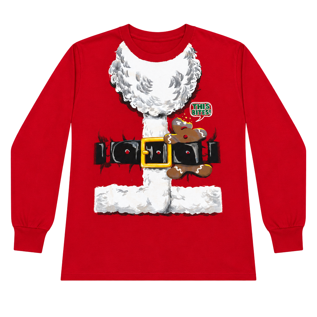 Holiday Time Santa Claus This Bites Christmas Long Sleeve T-Shirt 1