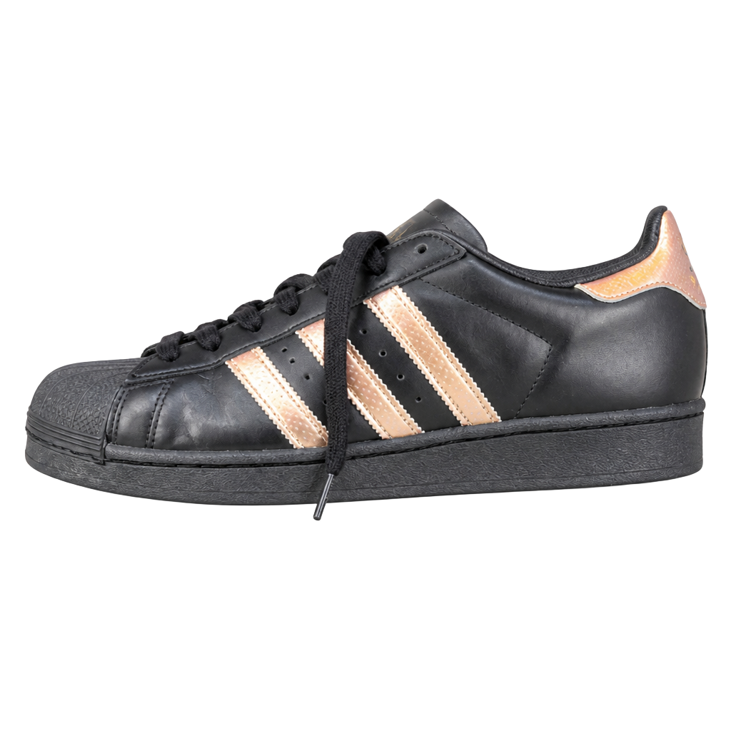 Adidas Superstar Black Rose Gold Sneakers Shoes 9 1