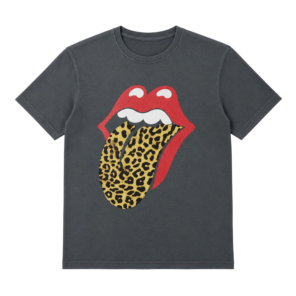 Daydreamer Rolling Stones Leopard Tongue Graphic T-Shirt Size S 1