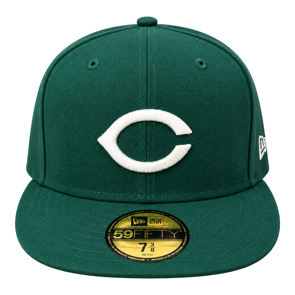 New Era Cincinnati Reds 59FIFTY Size 7 3/8 Fitted Hat Green 1