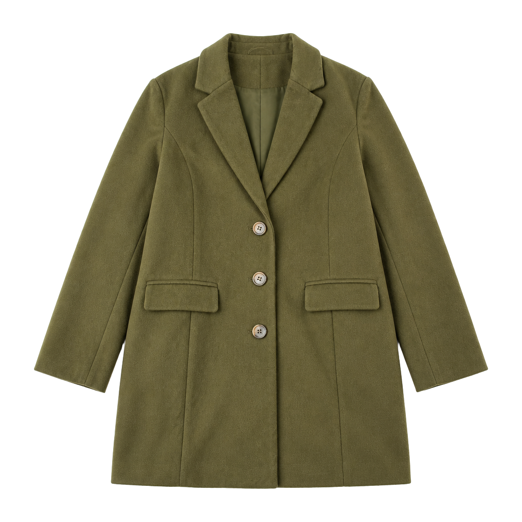 Allegra K Olive Green Trench Coat | Women’s L | Structured Pea Coat (103) 1
