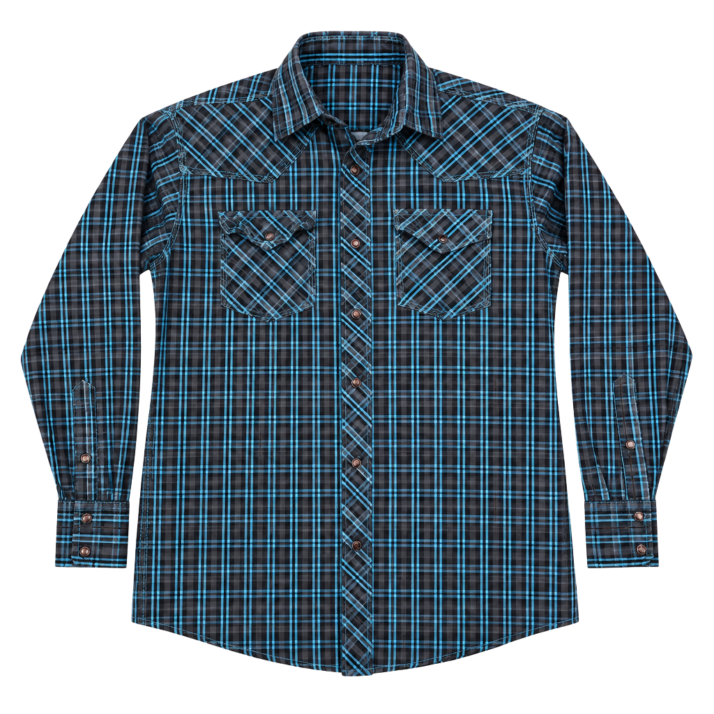 Cowboy Legend Long Sleeve Plaid Western Shirt 1