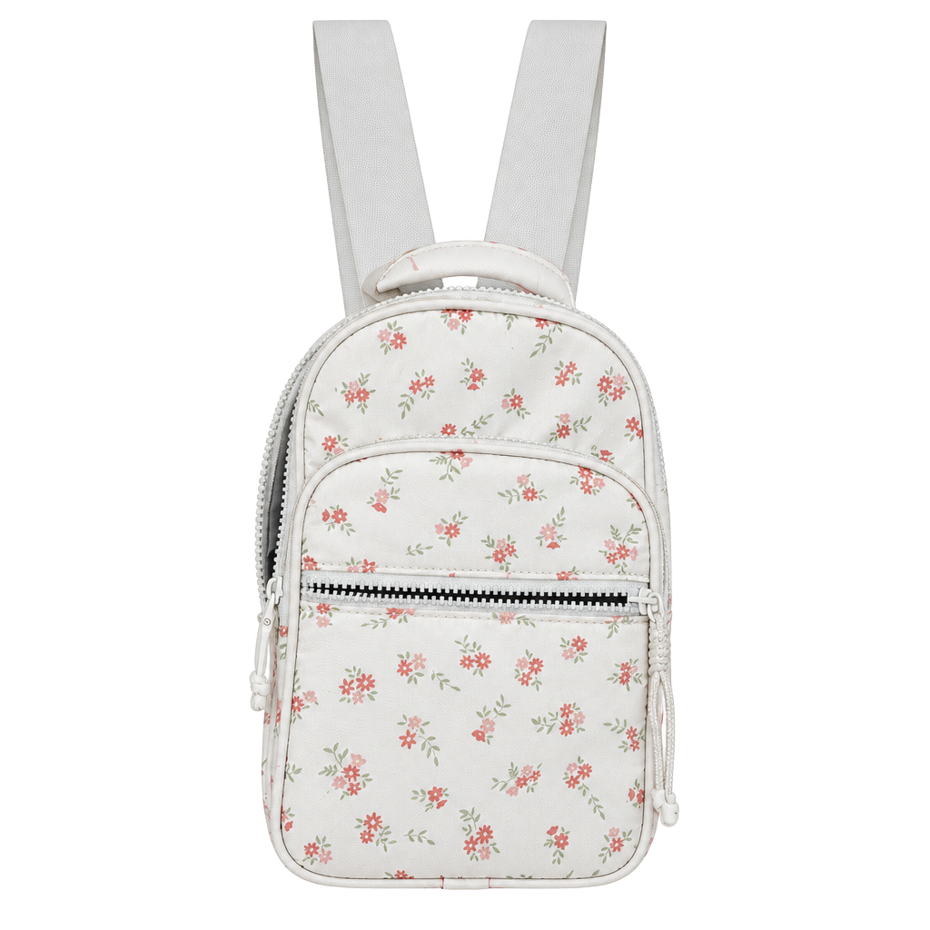 No Boundaries Floral Sling Backpack White Pink Canvas Crossbody 1