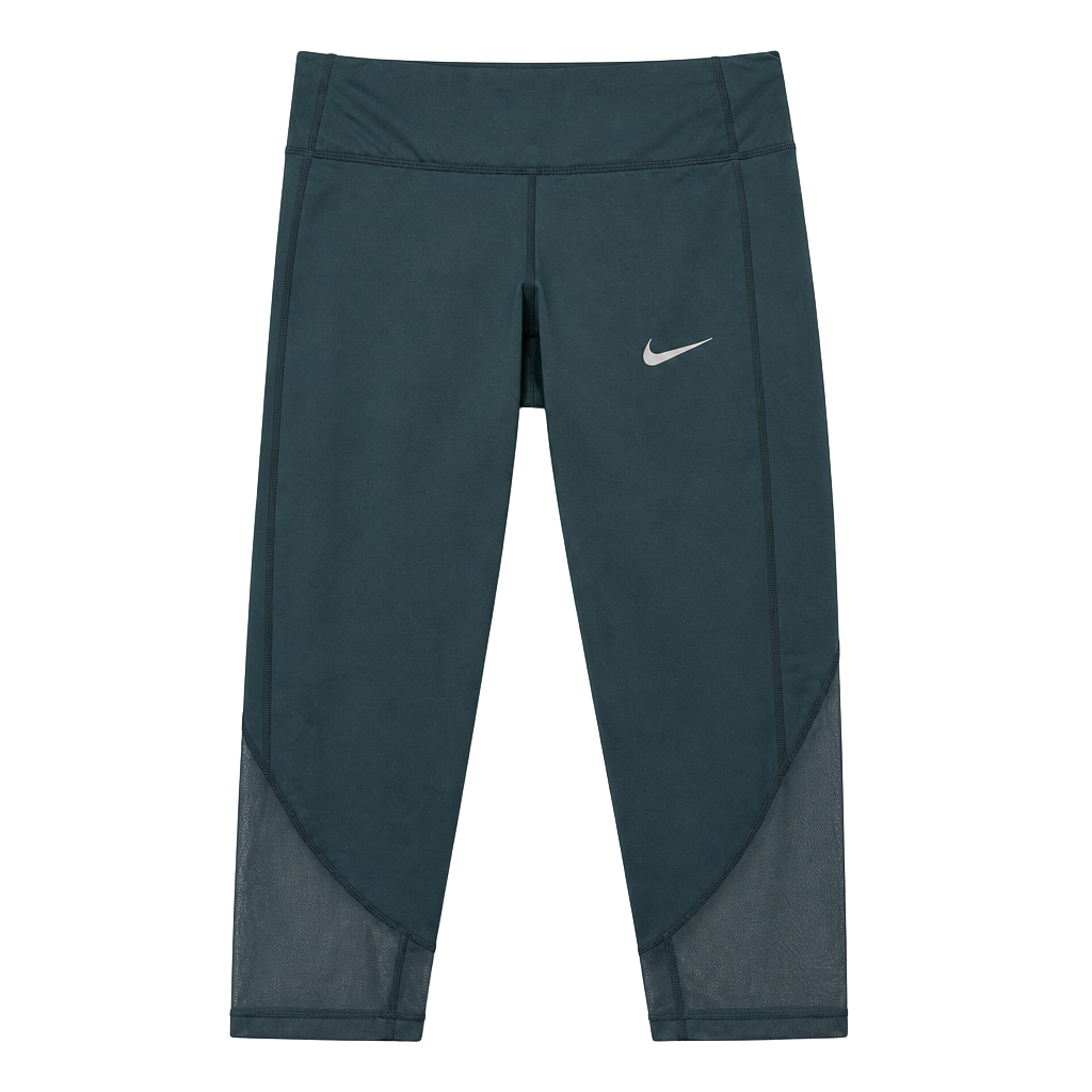 Nike Women's Dri-FIT Running Tights with Mesh Panels and Pockets - Dark Teal / Spruce 1