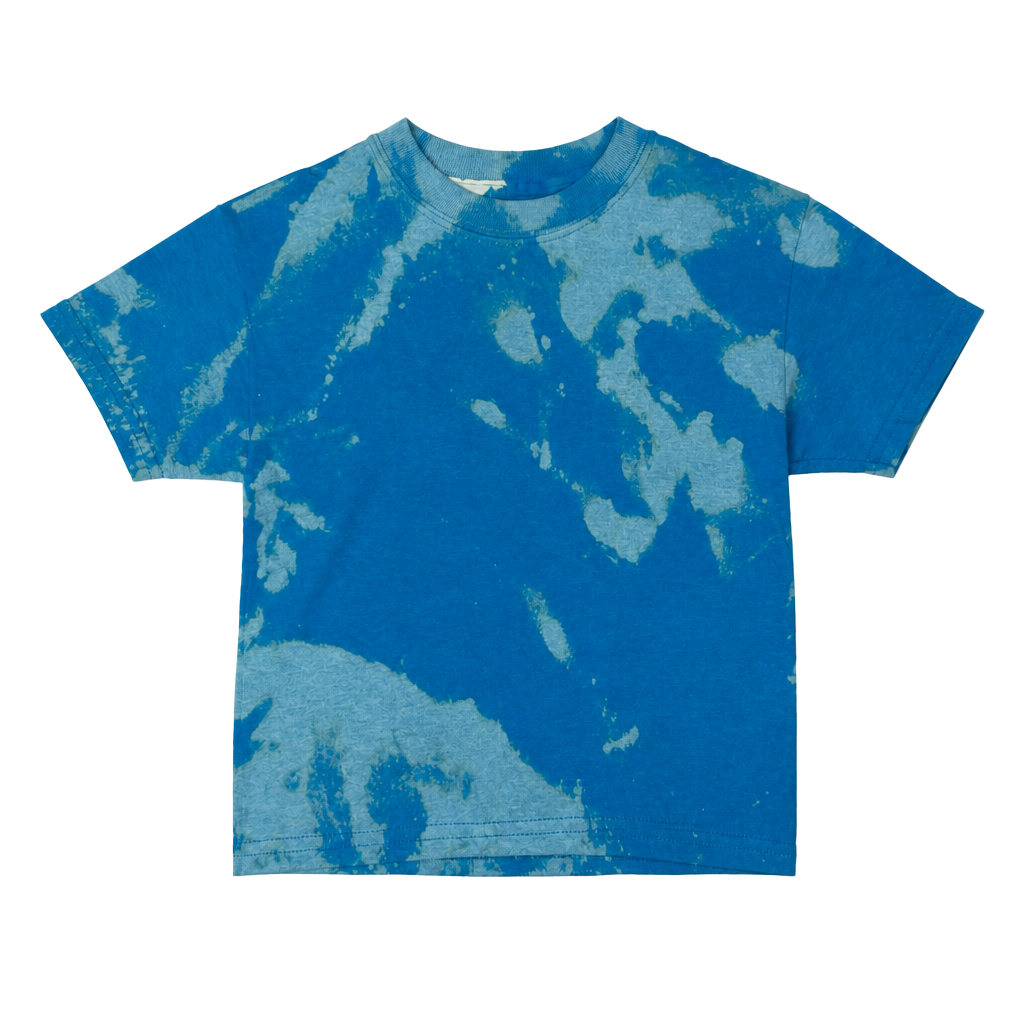 Hanes ComfortBlend EcoSmart Youth XS Blue Bleach Dye T-Shirt 1