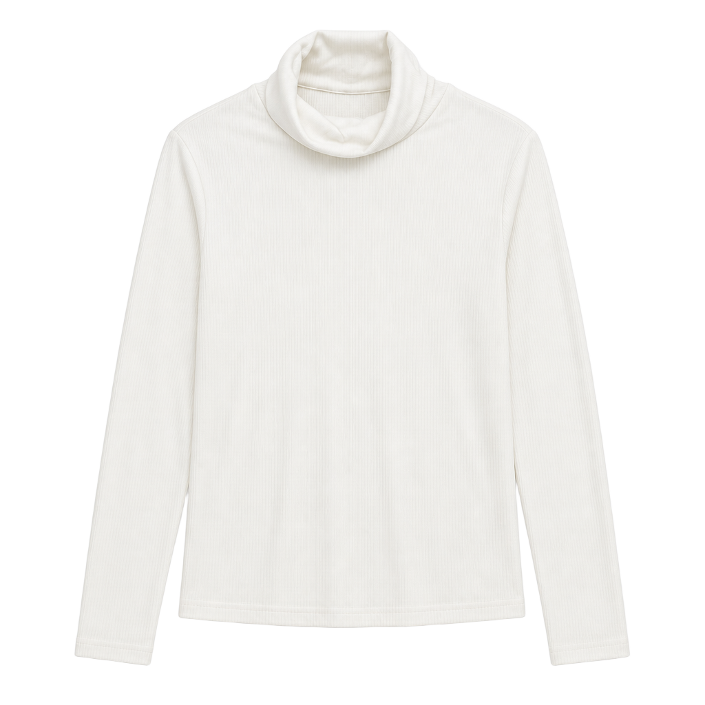 SHEIN Curve Ribbed Long Sleeve Cowl Neck Top White 1XL 1