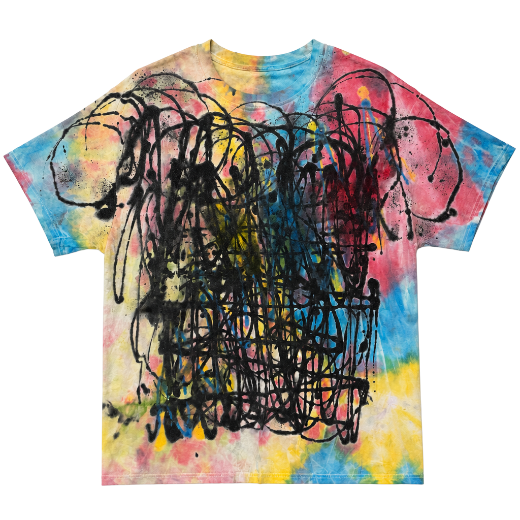 Hanes ComfortSoft Custom Tie Dye Abstract Graffit Art T-Shirt XL 1