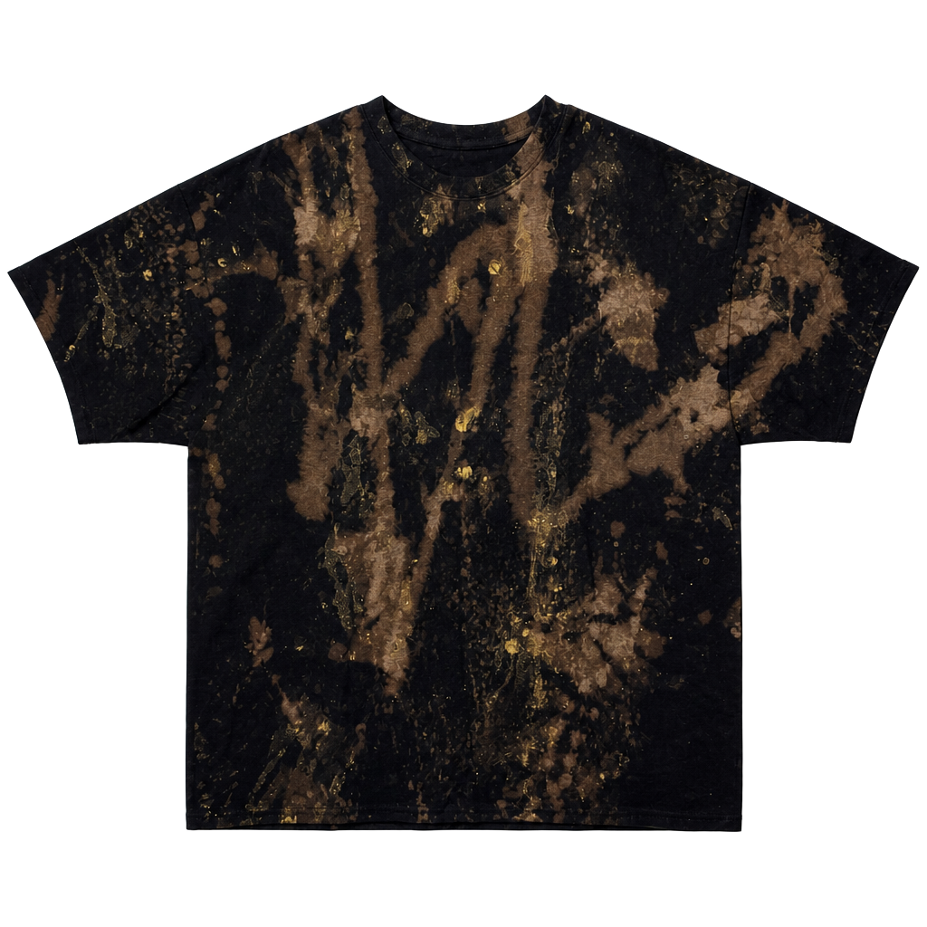 Custom Bleach Wash Black T-Shirt 1