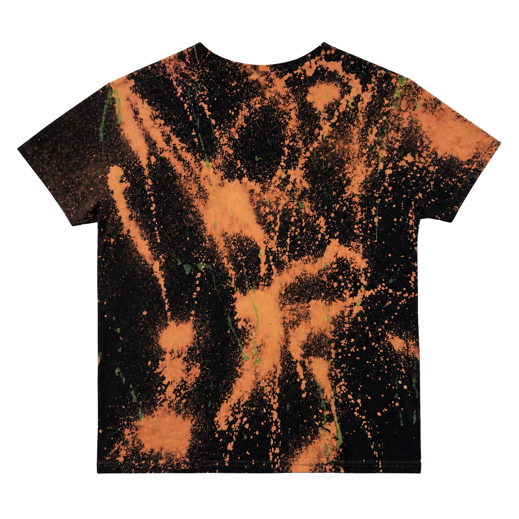 Anvil Lightweight Bleach Dye T-Shirt Black Orange Women's 2XL 1
