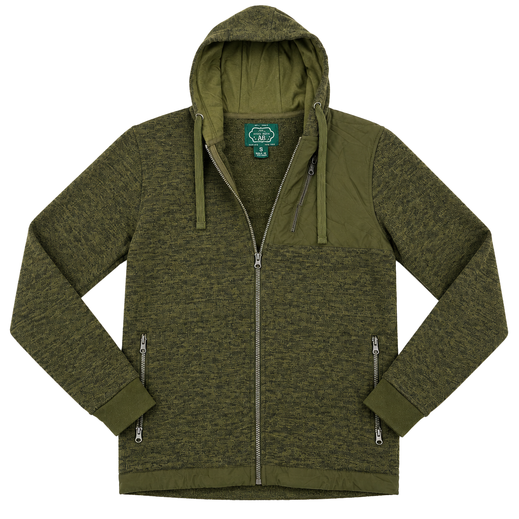 Arthur Beale AB Full Zip Hooded Fleece Jacket Size S Green 1