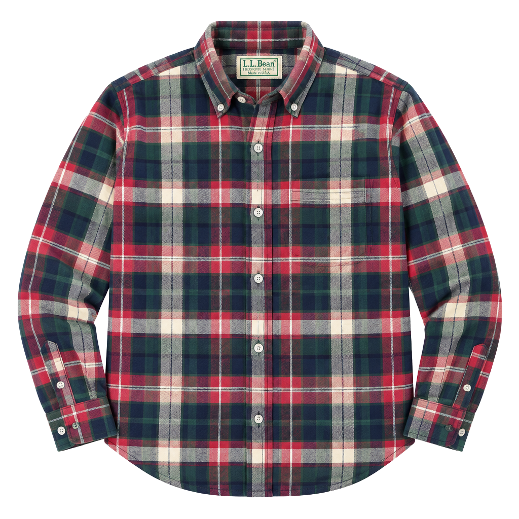 L.L. Bean Plaid Flannel Shirt Men XXL Vintage USA Red Green 1