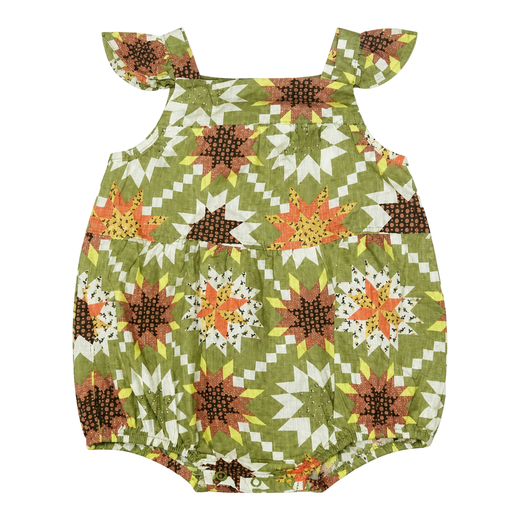Cat & Jack Baby Quilt Print Bubble Romper Size 6-9M 1