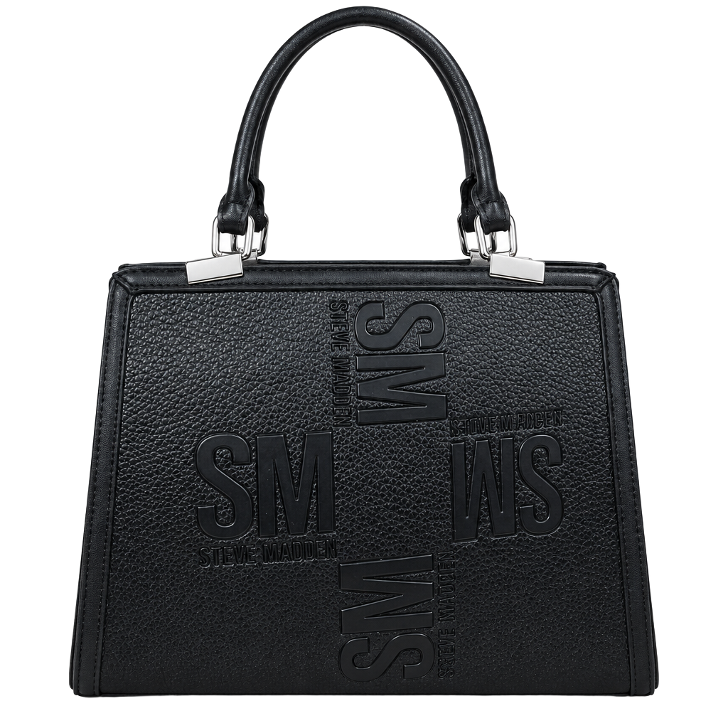 Steve Madden Bmateo Black Embossed Satchel Bag 1