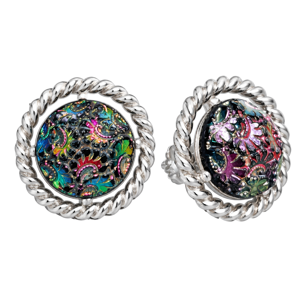 Sarah Coventry Northern Lights Clip Earrings Iridescent Glass 1