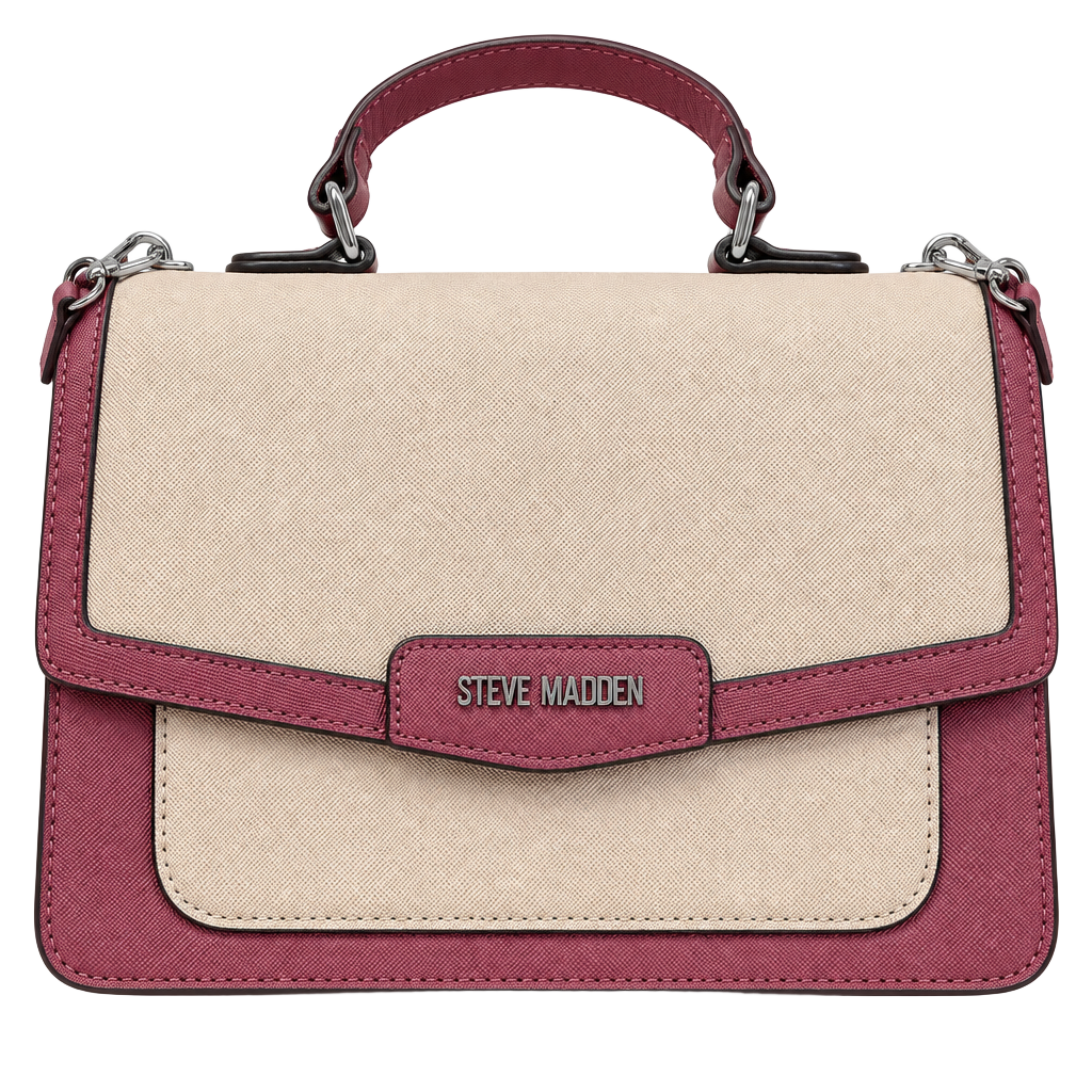 Steve Madden Crossbody Satchel Handbag Pink Top Handle Bag 1