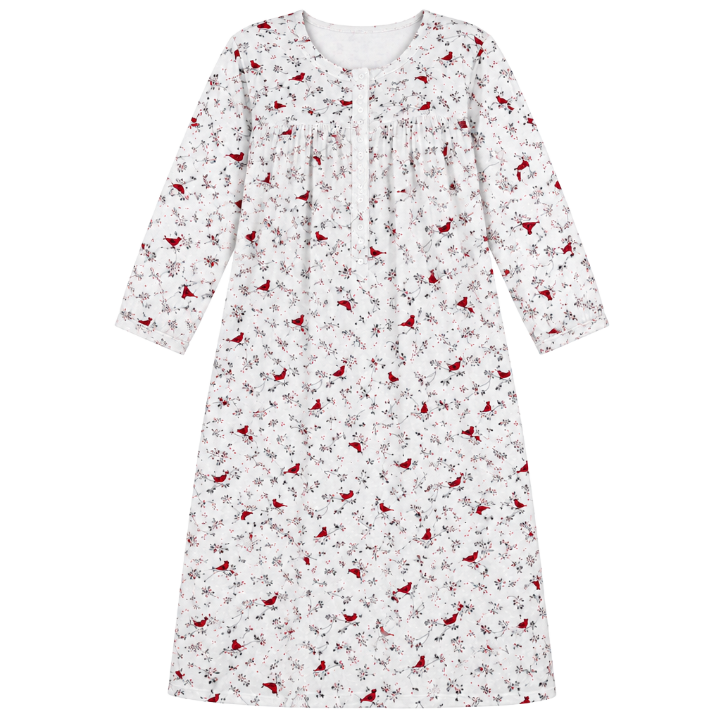 Aria Collection Nightgown Red Cardinal Velour Sleepwear Size 3X 1